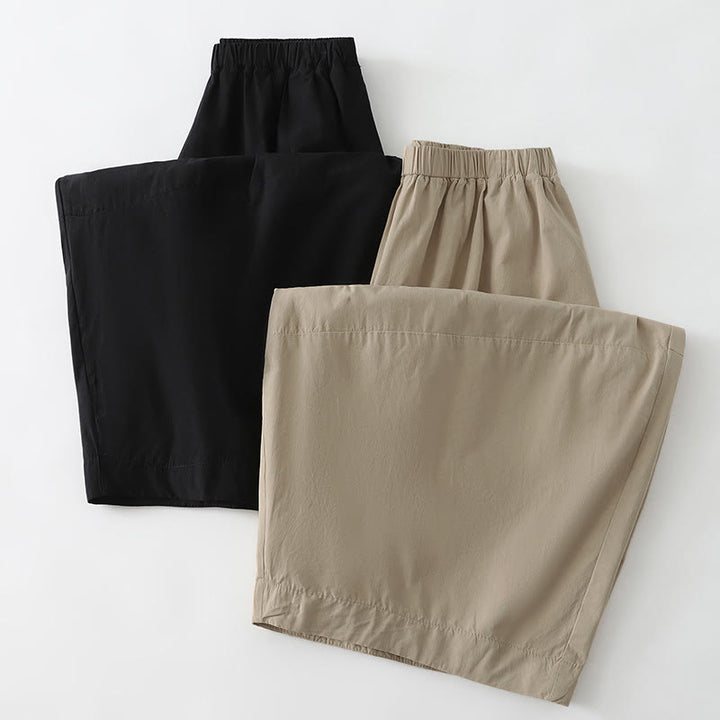 Buddha Stones Summer Casual Minimalist Solid Cropped Pants Women's Harem Pants With Pockets - image 11
