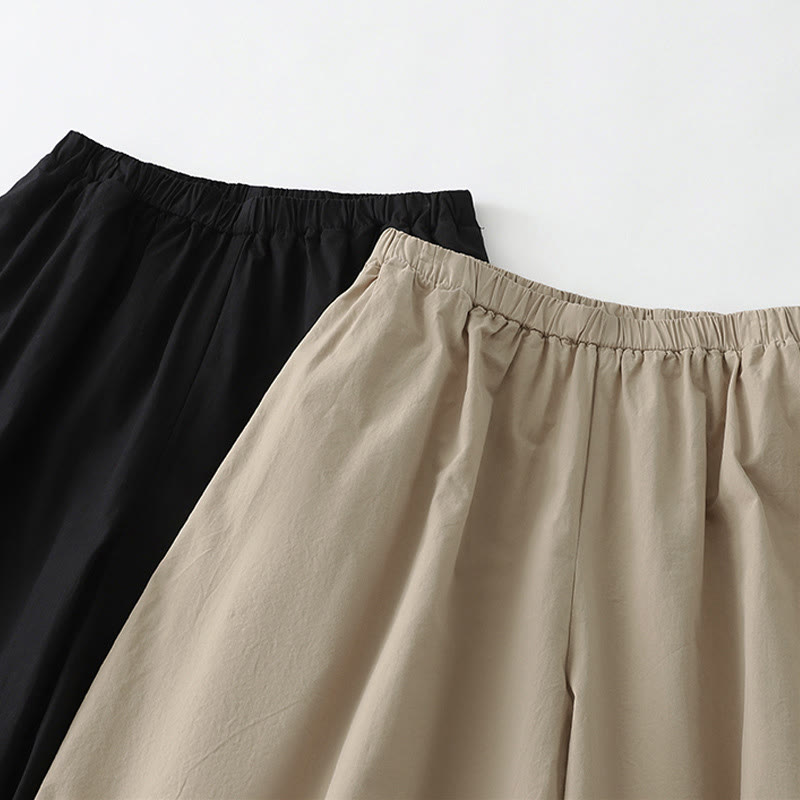 Buddha Stones Summer Casual Minimalist Solid Cropped Pants Women's Harem Pants With Pockets - image 13
