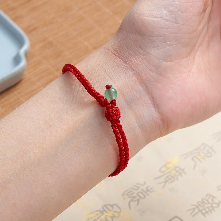 Buddha Stones Green Aventurine Red String Balance Bracelet - image 3
