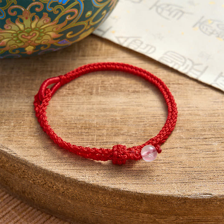 Buddha Stones Green Aventurine Red String Balance Bracelet - Rose Quartz - Red String - image 8