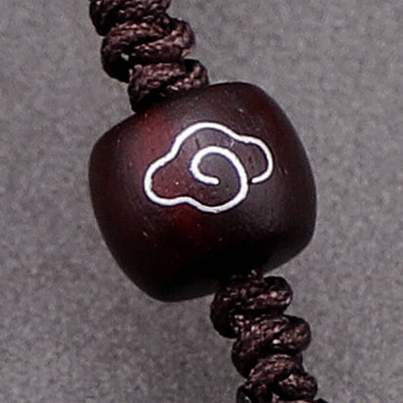 Buddha Stones Red Sandalwood Infinite Knot Eternity Rope Pendant Necklace - image 12