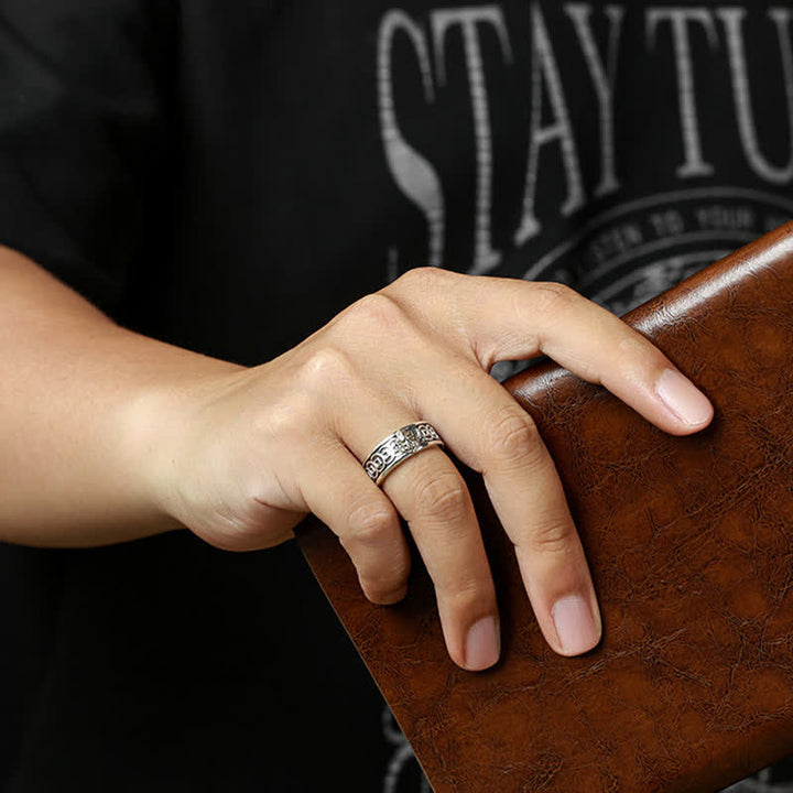 Buddha Stones Tibetan Copper Plated With Silver Yellow Jambhala Protection Adjustable Ring - image 8