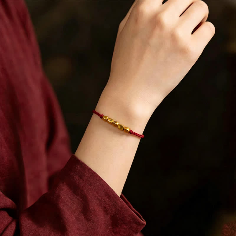Buddha Stones Hand-Woven Red String Twisted Beads Protection Braided Adjustable Bracelet - image 4
