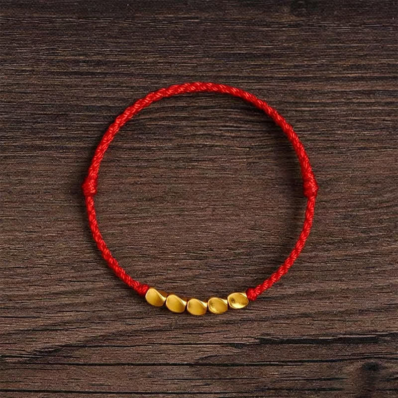 Buddha Stones Hand-Woven Red String Twisted Beads Protection Braided Adjustable Bracelet - image 1