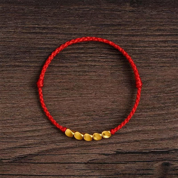 Buddha Stones Hand-Woven Red String Twisted Beads Protection Braided Adjustable Bracelet - image 1