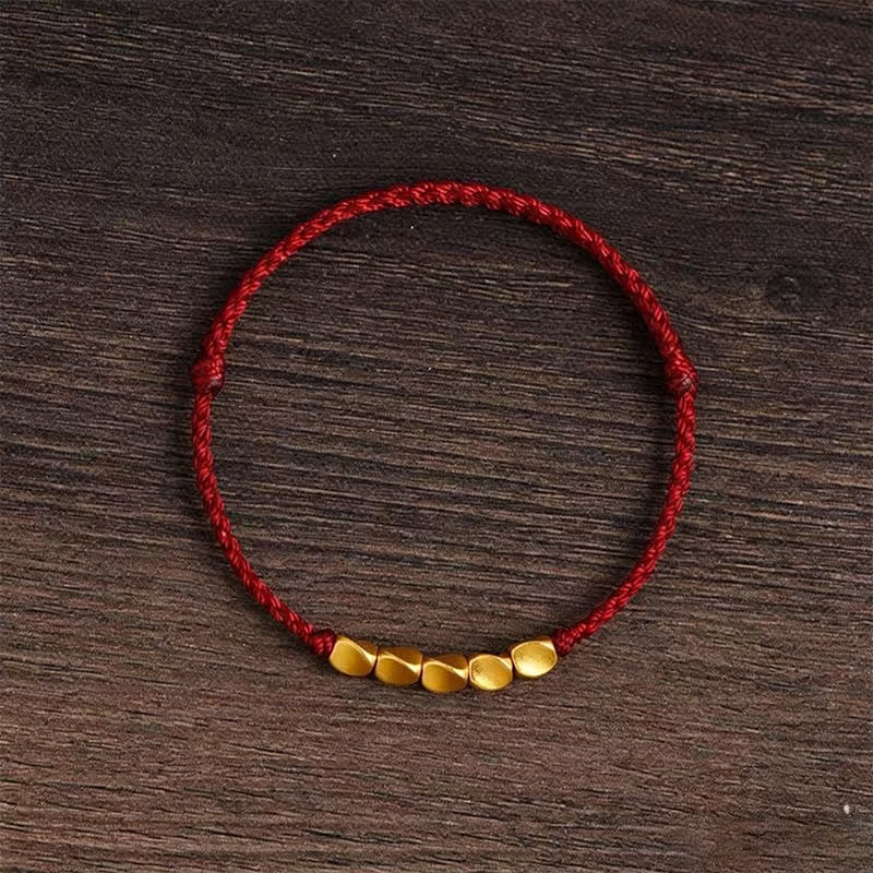 Buddha Stones Hand-Woven Red String Twisted Beads Protection Braided Adjustable Bracelet - Burgundy Red String - image 11