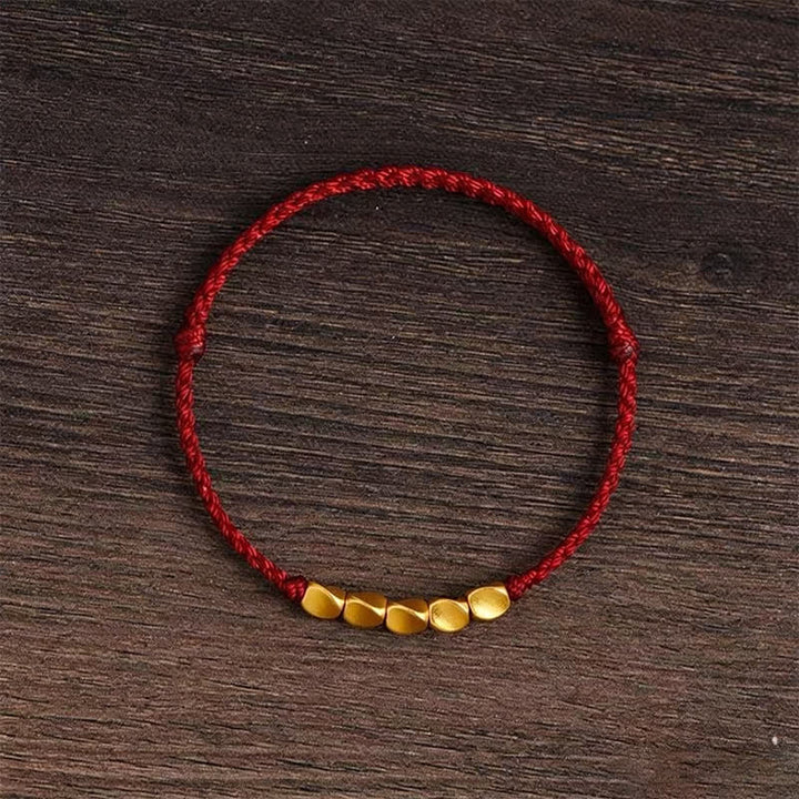 Buddha Stones Hand-Woven Red String Twisted Beads Protection Braided Adjustable Bracelet - Burgundy Red String - image 11