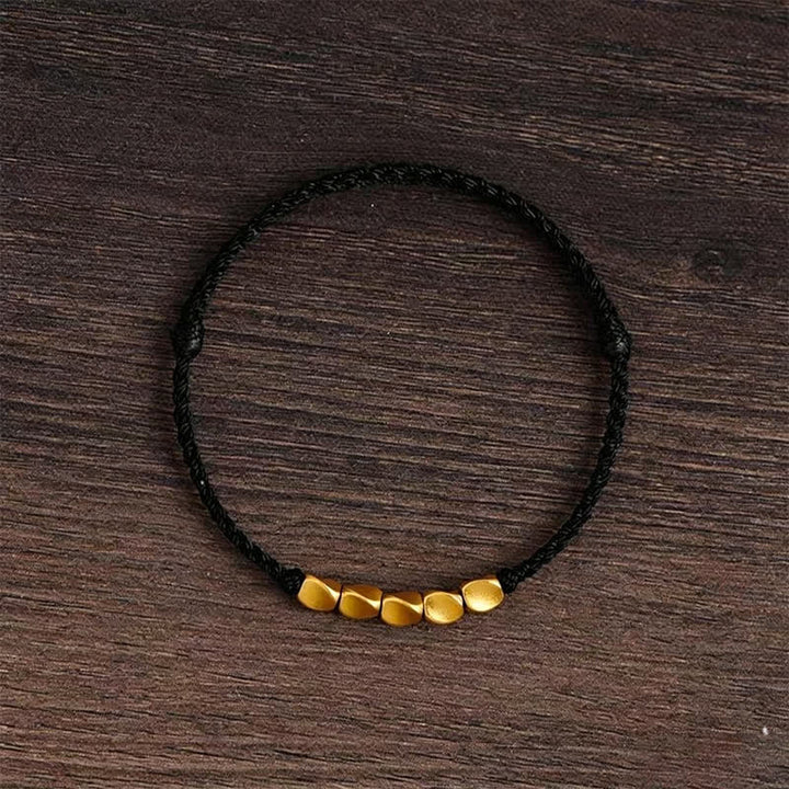 Buddha Stones Hand-Woven Red String Twisted Beads Protection Braided Adjustable Bracelet - Black String - image 12
