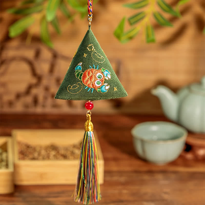 Buddha Stones Embroidery Zongzi Triangle Scorpion Cute Animal Decor - Green Scorpion - image 0