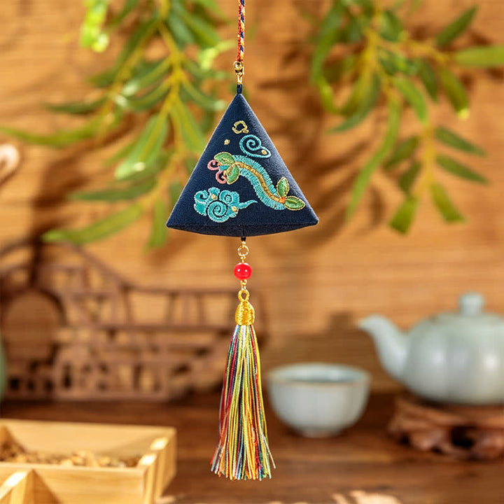 Buddha Stones Embroidery Zongzi Triangle Scorpion Cute Animal Decor - Navy Centipede - image 14