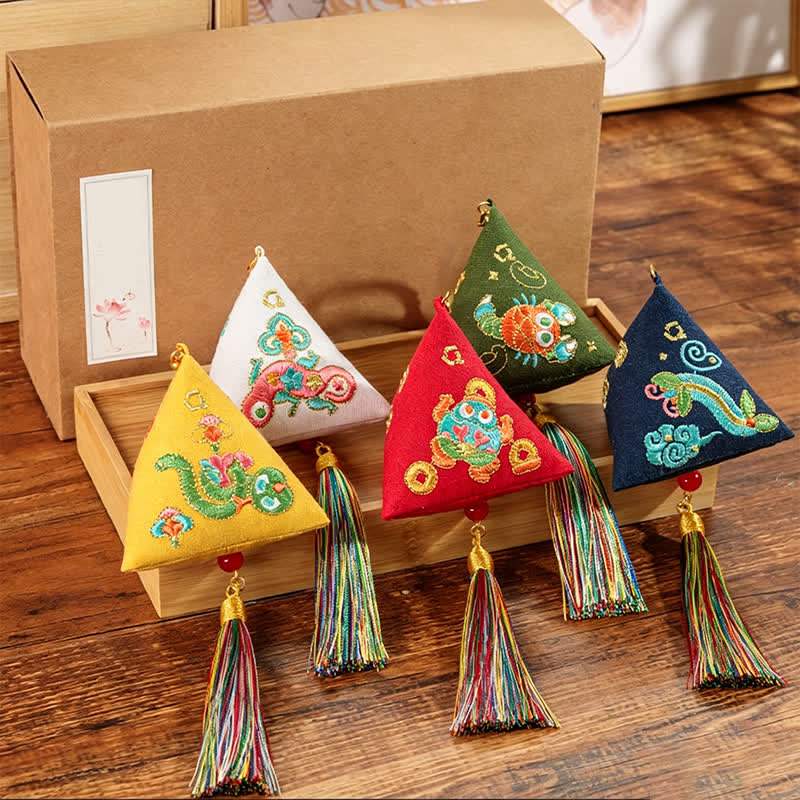 Buddha Stones Embroidery Zongzi Triangle Scorpion Cute Animal Decor - image 23