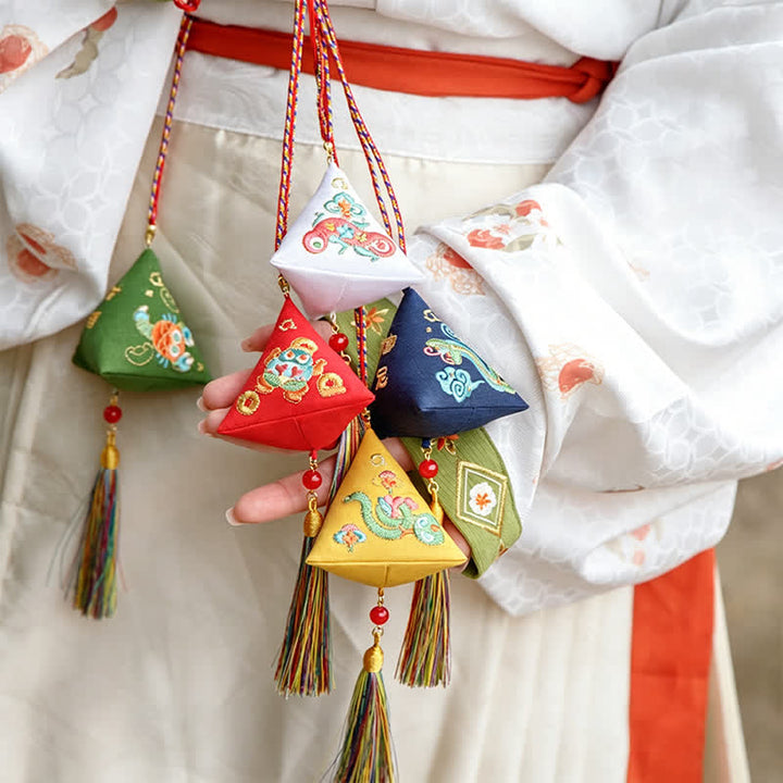 Buddha Stones Embroidery Zongzi Triangle Scorpion Cute Animal Decor - image 20