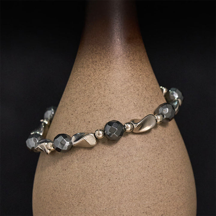 Buddha Stones Natural Hematite Titanium Steel Powerful Chain Bracelet - Hematite(Wrist Circumference 16-19cm) - image 0