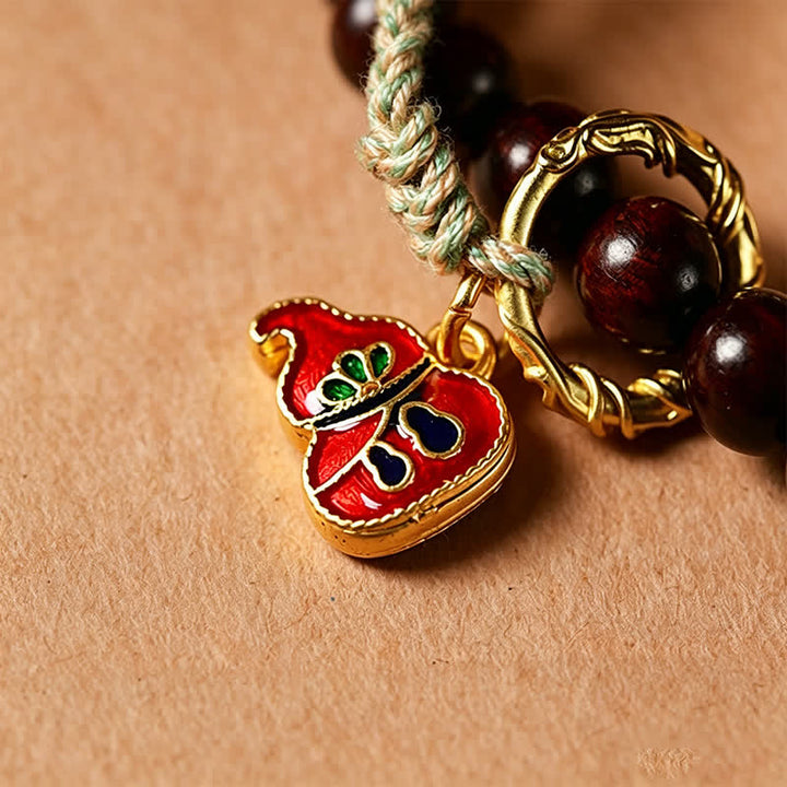 Buddha Stones Red Sandalwood Peace Buckle Protection Hand-Woven 108 Bead Mala - image 10