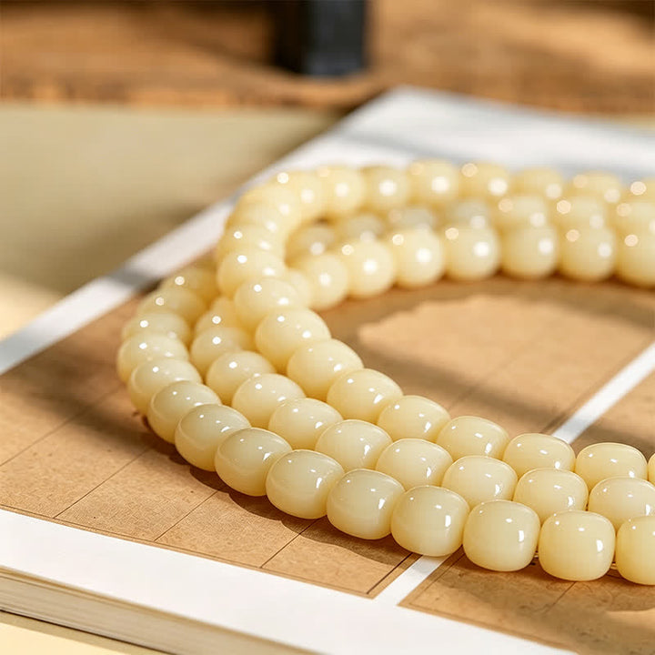 Buddha Stones Bodhi Root Lotus Pendant Purity 108 Bead Hand Polished Round Mala - image 8