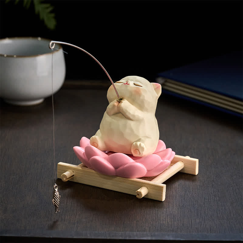Buddha Stones Resin Lotus New Beginnings Cute Animal Fishing Desk Decor - image 3