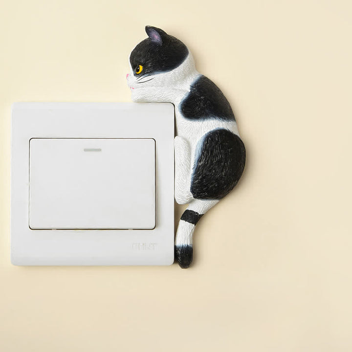 Buddha Stones Painted Resin Cat Switch Cover Cute Animal Decor - Cow Cat - Right - image 24