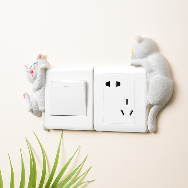 Buddha Stones Painted Resin Cat Switch Cover Cute Animal Decor - image 14