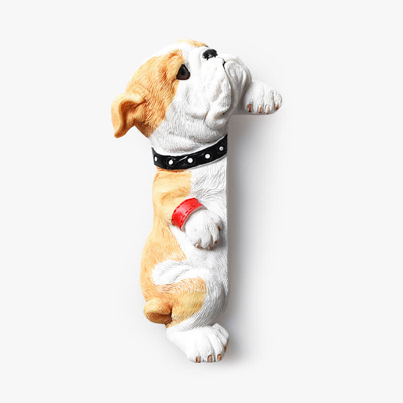 Buddha Stones Hand-Painted Resin Dog 3D Cute Decorative Switch Wall Sticker - English Bulldog-Left Standing - image 61
