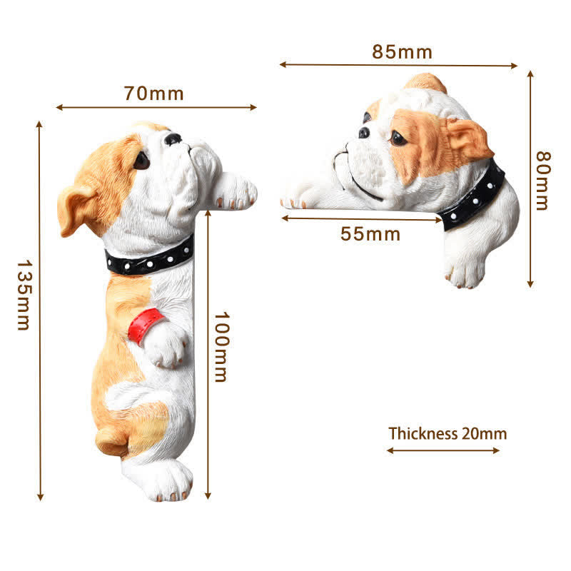 Buddha Stones Hand-Painted Resin Dog 3D Cute Decorative Switch Wall Sticker - image 63