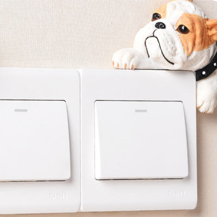 Buddha Stones Hand-Painted Resin Dog 3D Cute Decorative Switch Wall Sticker - image 65