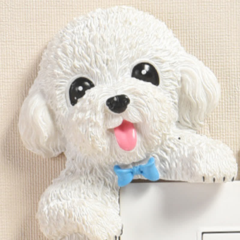 Buddha Stones Hand-Painted Resin Dog 3D Cute Decorative Switch Wall Sticker - image 36