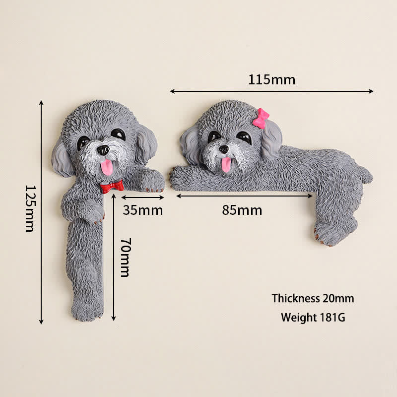 Buddha Stones Hand-Painted Resin Dog 3D Cute Decorative Switch Wall Sticker - image 45