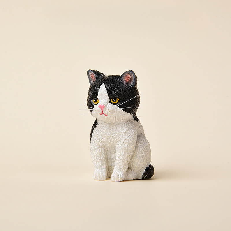 Buddha Stones Painted Resin Gloomy Kitten Family Mini Cat Cute Animal Decor - Tuxedo Cat - image 13