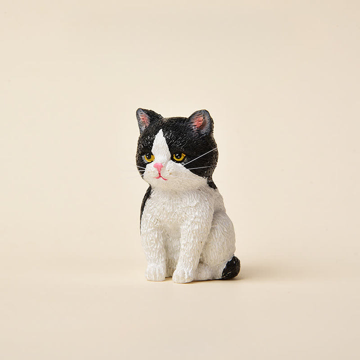 Buddha Stones Painted Resin Gloomy Kitten Family Mini Cat Cute Animal Decor - Tuxedo Cat - image 13