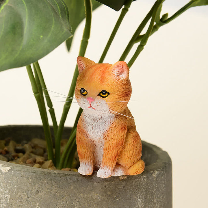 Buddha Stones Painted Resin Gloomy Kitten Family Mini Cat Cute Animal Decor - image 12