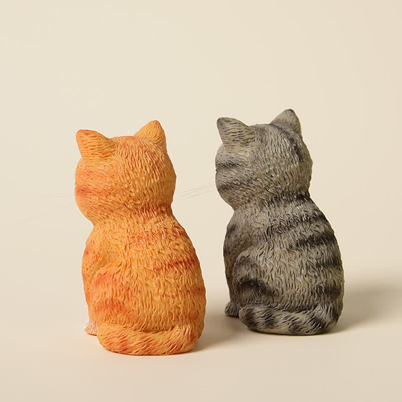 Buddha Stones Painted Resin Gloomy Kitten Family Mini Cat Cute Animal Decor - image 5