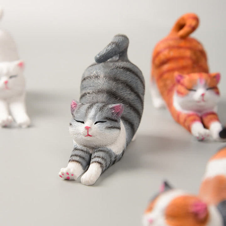 Buddha Stones Hand-Painted Resin Lazy Kitten Animal Decoration - image 2