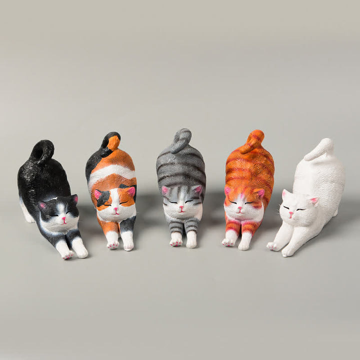 Buddha Stones Hand-Painted Resin Lazy Kitten Animal Decoration - image 18