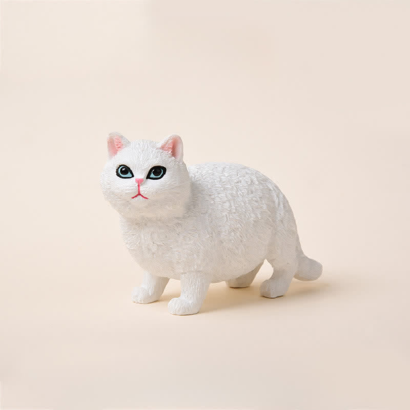 Buddha Stones Painted Resin Little Chubby Cat Cute Animal Decor - White - image 14