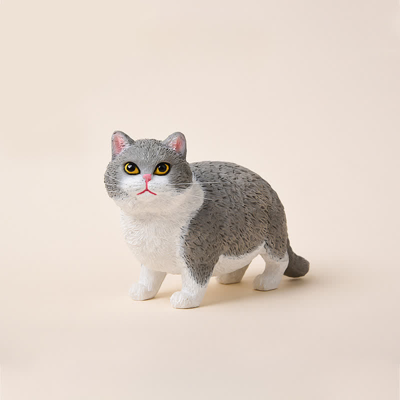 Buddha Stones Painted Resin Little Chubby Cat Cute Animal Decor - Blue White - image 9