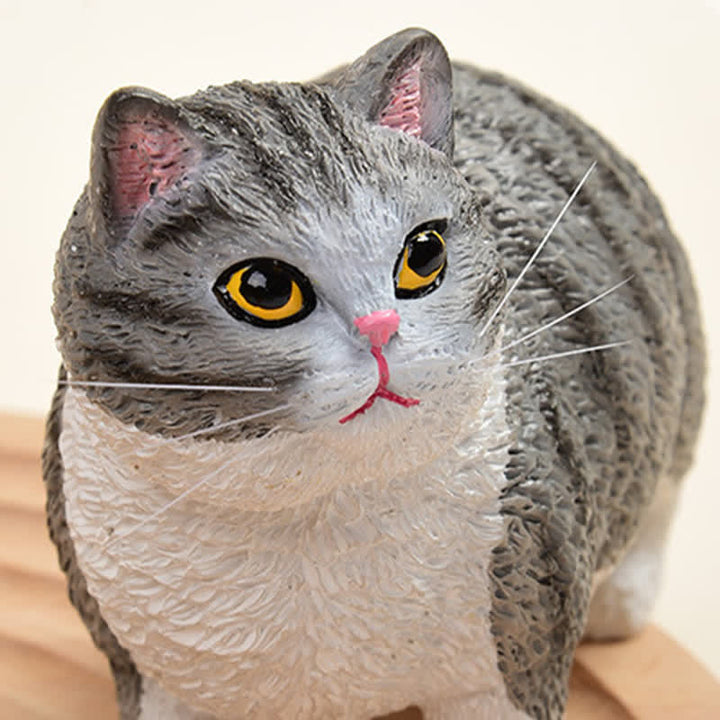 Buddha Stones Painted Resin Little Chubby Cat Cute Animal Decor - image 17