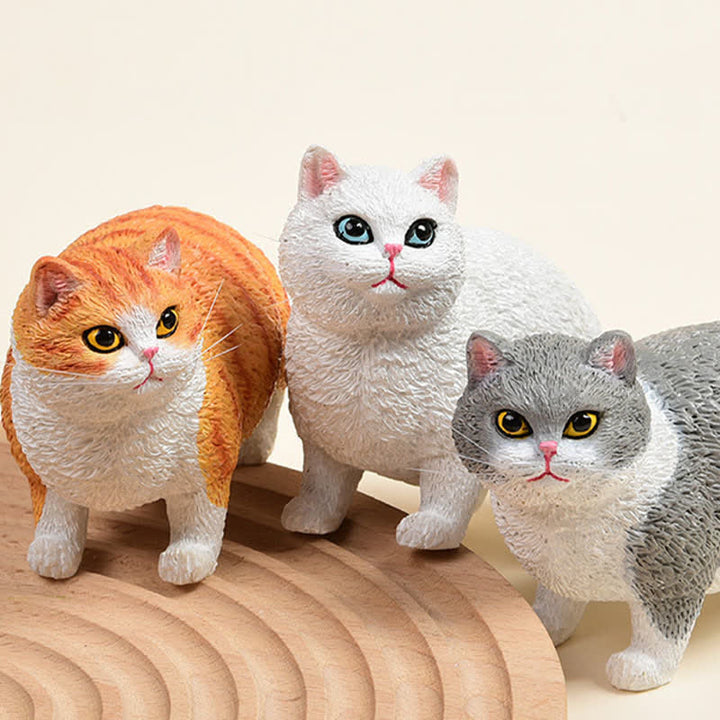 Buddha Stones Painted Resin Little Chubby Cat Cute Animal Decor - image 1