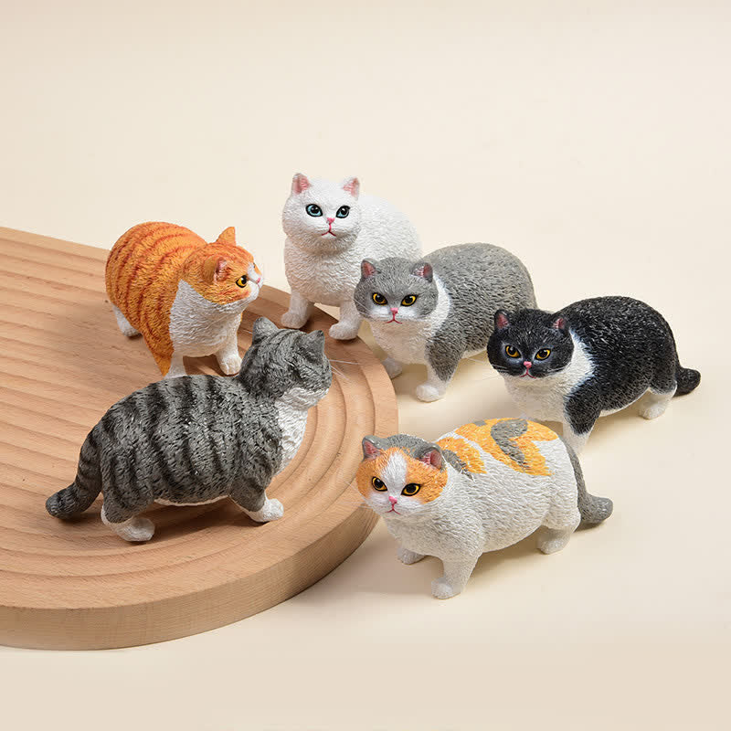 Buddha Stones Painted Resin Little Chubby Cat Cute Animal Decor - image 0