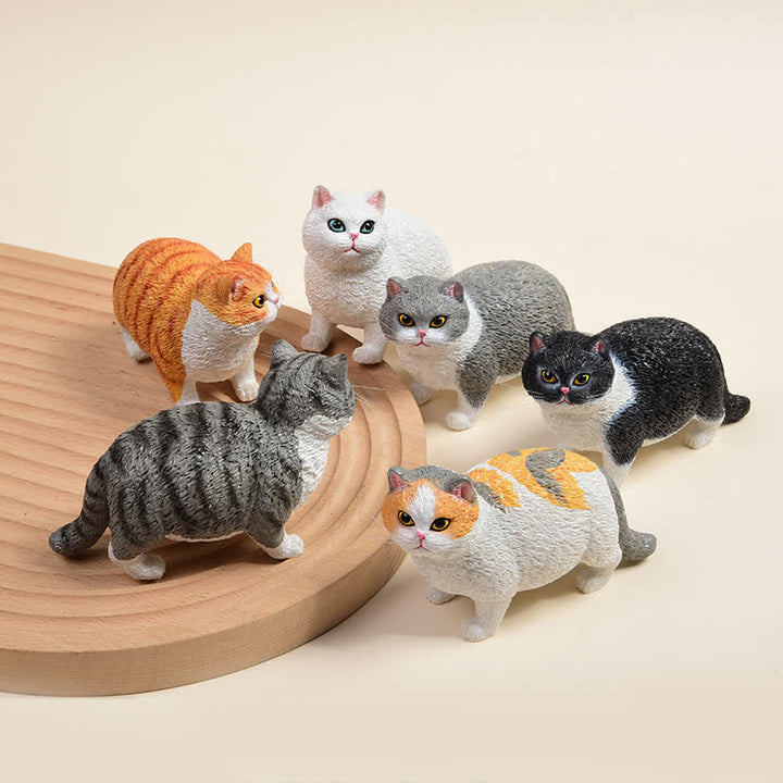 Buddha Stones Painted Resin Little Chubby Cat Cute Animal Decor - image 0