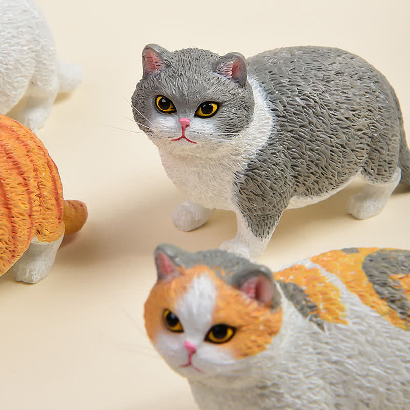 Buddha Stones Painted Resin Little Chubby Cat Cute Animal Decor - image 2