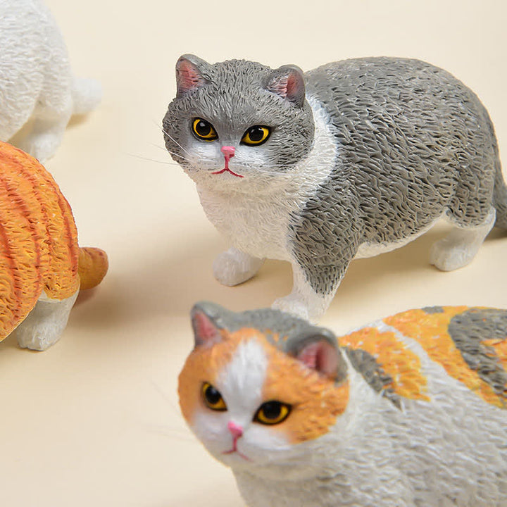 Buddha Stones Painted Resin Little Chubby Cat Cute Animal Decor - image 2