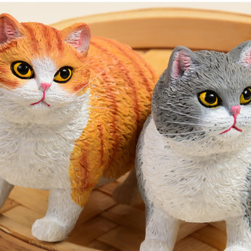 Buddha Stones Painted Resin Little Chubby Cat Cute Animal Decor - image 5