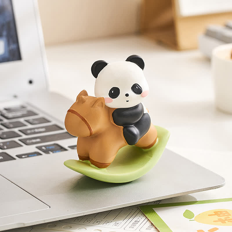 Buddha Stones Resin Cute Panda Rocking Harmony Desktop Decor - image 4