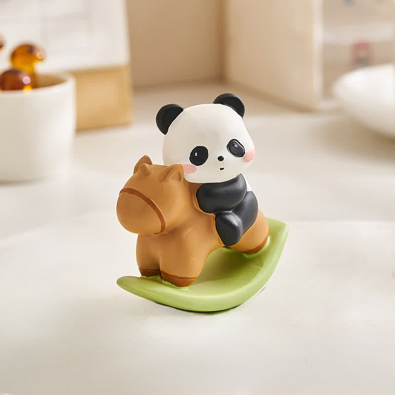 Buddha Stones Resin Cute Panda Rocking Harmony Desktop Decor - image 3