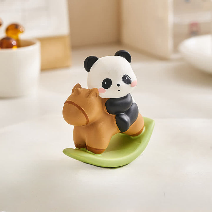 Buddha Stones Resin Cute Panda Rocking Harmony Desktop Decor - image 3