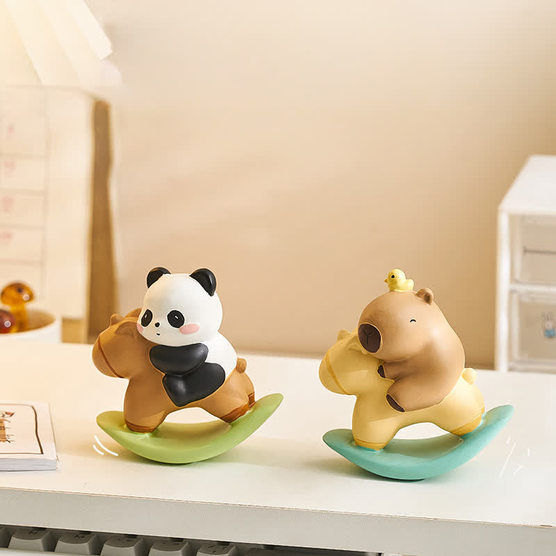 Buddha Stones Resin Cute Panda Rocking Harmony Desktop Decor - image 6
