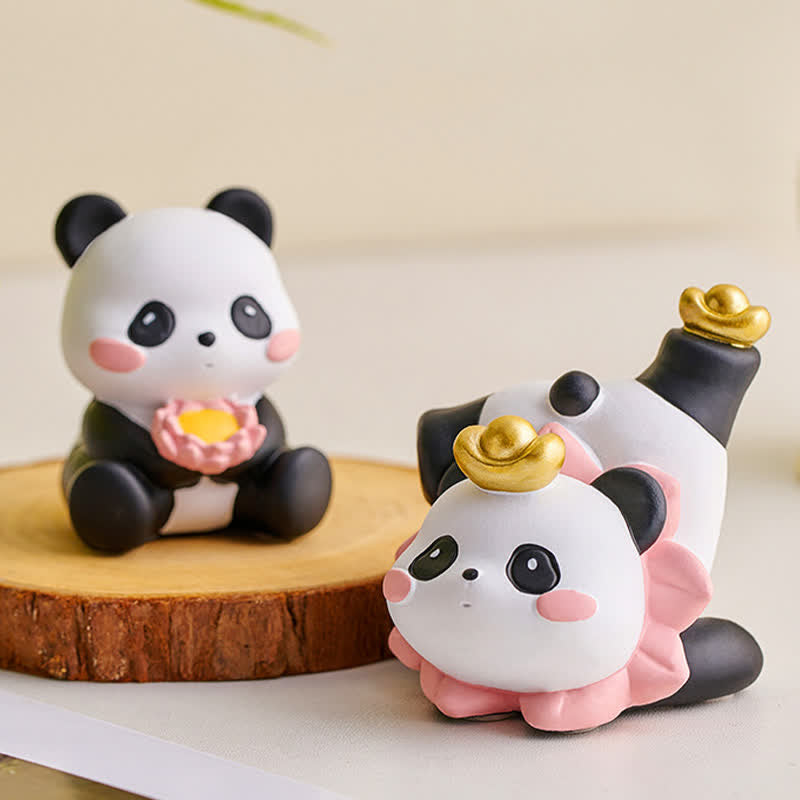Buddha Stones Resin Lotus Panda Phone Stand Cute Animal Decor - image 2