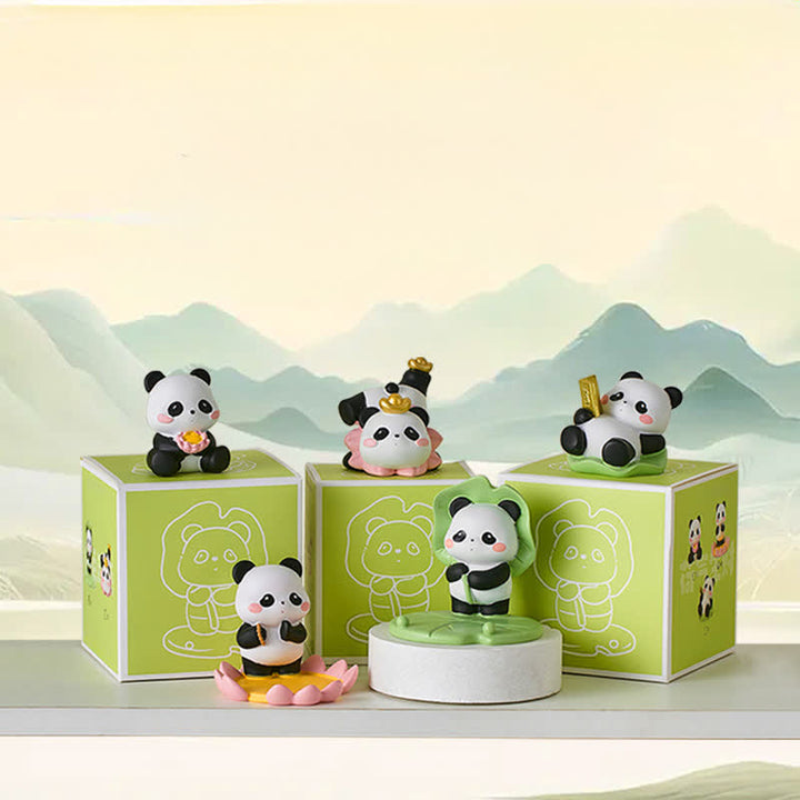 Buddha Stones Resin Lotus Panda Phone Stand Cute Animal Decor - image 1
