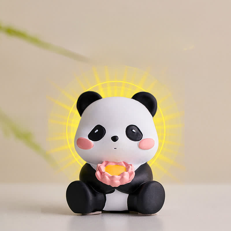Buddha Stones Resin Lotus Panda Phone Stand Cute Animal Decor - image 25