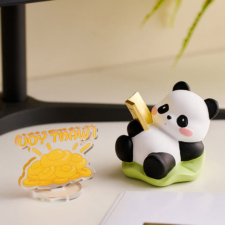 Buddha Stones Resin Lotus Panda Phone Stand Cute Animal Decor - image 10